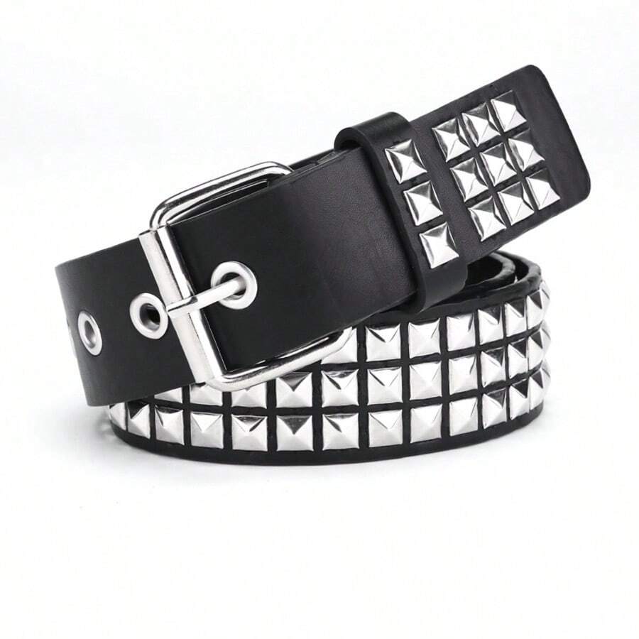 Street 1PC Stylish Punk Style Rivet Decor Versatile Jeans Belt Dress Belt Halloween Summer, School Fall, Autumn, Halloween  Polyurethane(PU)    Studded - Nhiều màu - Xem 1