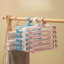 5-Tier Space Saving Pants Hanger - Non-Slip, Multi-Purpose Closet Organizer For Ties, Belts And Scarves - 1pc