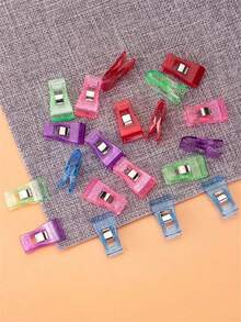 Color Fixed Axe Shaped Clip Positioning Plastic Sewing Clip Needlework Quilting Accessories Sewing Machine Plastic Cover Clip Axe Shaped Clip Plastic Small Clip Sewing Positioning Clip Quilting Clip Suitable For Office, Sewing, Bedroom, Sewing Machine Accessories - Multicolor - View 7