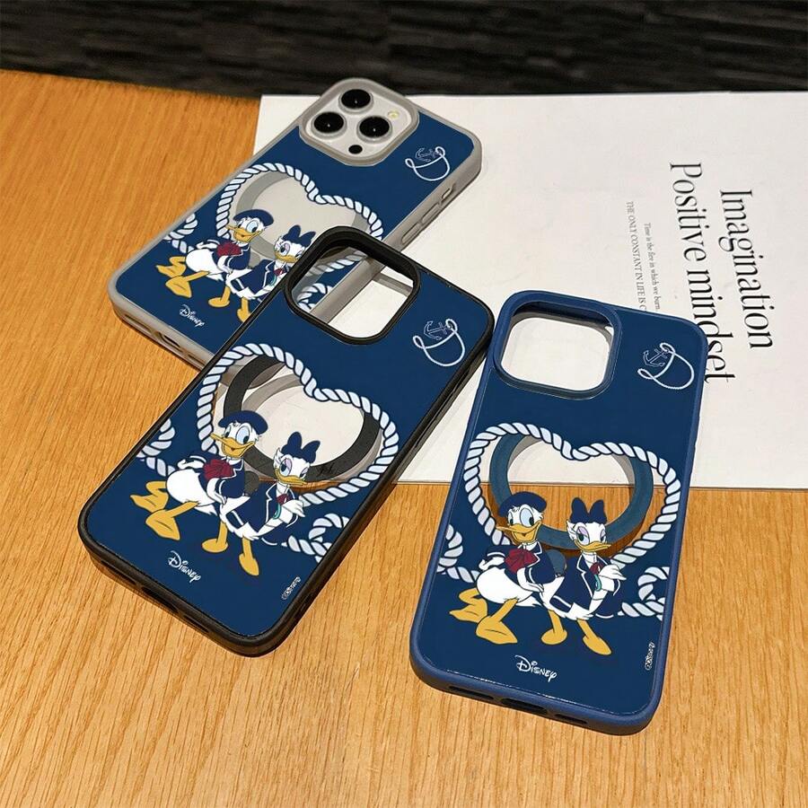 Disney Patterned Phone Case. Mickey Mouse, Stitch, Donald Duck, Minnie Mouse, Goofy, Pluto, And Daisy Duck Pattern. Magnetic Phone Case. Compatible With IPhone 17, 16, 15, 14, 13, 12 Pro Models And Galaxy, Offering Shockproof Protection. A Special Gift For Family, Friends, Birthdays, Holidays, And Special Occasions. A Stylish And Fun Accessory To Brighten Up Your Device With What And What Flair. - 黑色 - 查看 1