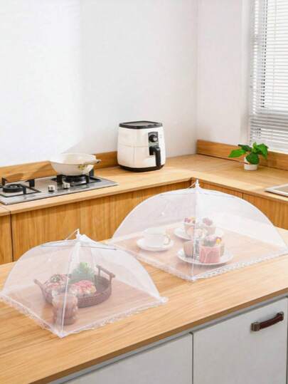 1pc Large Foldable Food Cover, Food Tent, Anti-Fly Kitchen & Outdoor Camping Mesh Tent, Pop-Up Food Net, Outdoor Mesh Food Cover, Picnic Accessory, Reusable & Collapsible, Perfect Gift For Valentine's Day And Ramadan