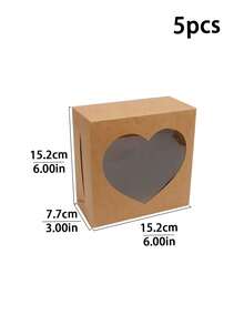 5个/10个装情人节心形烘焙盒，6*6*3英寸大号饼干盒，带透明窗口，适用于蛋糕、饼干、糖果、巧克力、草莓、派、甜甜圈、松饼、纸杯蛋糕等。 - 663 - 查看 17