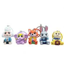 朱迪·尼克毛绒钥匙扣吊坠，学生背包挂饰，女士礼物，收藏娃娃，小礼物，背包配件 - 彩色 - 查看 6