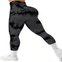 Plus Size Women's Seamless Knit Sports Leggings, Comfortable & Stretchy Activewear Bottoms For Workout & Daily Wear, Available In Multiple Colors, Pack Of 4 - 黑色+棕色+灰色+粉紅色 - 查看 9