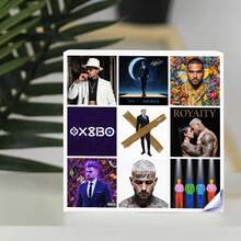Decorative Wooden Box With Grid Of Album Cover/Artwork Prints - Elegant Display Case For Music Memorabilia, Art Collectibles, Or Photo Albums - Sturdy MDF Construction, Smooth Finish, Ideal For Shelf Decoration, Home Office, Or Music Lover Gift - 白色 - 查看 3