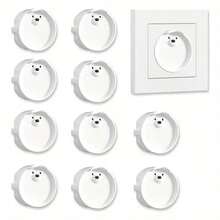 3/5/7/10Pcs EU Outlet Plug Covers Baby Proof, Child Socket Covers With Cute Bear Design, Electrical Outlet Protectors, Baby Accessories For Girls Bedroom Accessories - White - View 7