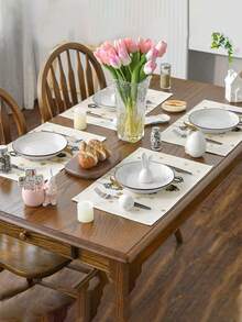 Bộ 4/6 tấm lót bàn ăn Ramadan, Ramadan Kareem, Ramadan Mubarak, Eid Mubarak, Eid Al Fitr, có khả năng cách nhiệt, giặt được và chống bám bẩn, thích hợp cho gia đình, nhà hàng, trang trí bàn ăn, trang trí phòng, trang trí nhà cửa, trang trí các ngày lễ Hồi giáo. - Vàng - Xem 4