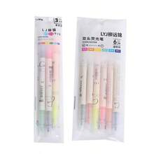 Caneta Marca-Texto Fluorescente 2 em 1 | Caneta Marcadora de Ponta Inclinada Multicolorida para Estudantes | Caneta Multifuncional para Grafite e Diário | Adequada para Notas Adesivas da Série Planet | Aplicação Divertida em Vários Cenários | Material Durável Aprimorado | Adequada como Presente para Amigos, Colegas de Classe, Casais em Feriados, Ano Novo, Dia dos Namorados - 6 peças coloridas - Visão 6