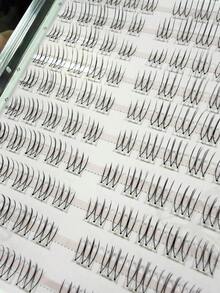 100pcs Glue-Free U-Shaped False Eyelashes, Natural & Realistic Single Cluster C-Curl Thick & Distinct Lashes, Suitable For Daily Wear, Girl Groups, ACE