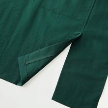 Contrast Color Criss-Cross Back Cooking Apron, Unisex, With Pockets, Wide Straps, Side Slits For Flexible Movement, Suitable For Baking, Painting, Bubble Tea, Hot Pot, Catering (Dark Green + Light Green) - Mint Green - View 5