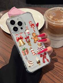 Funda navideña para teléfono, compatible con Samsung, Apple, VIVO, OPPO, , Transsion, ,  y Honor. Fabricada en TPU, ofrece protección contra golpes y caídas. Un regalo ideal para familiares y amigos. - transparente - Ver 3