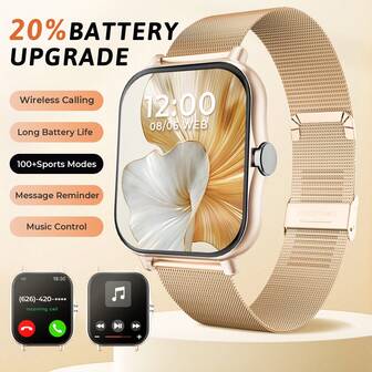 SIMSONLAB שעון חכם יוניסקס 2025, שעון חכם לנשים עם מסך HD, מסך מעוגל צבעוני בגודל 1.83 אינץ' HD, בקרת מגע מלאה, שעון חכם ספורטיבי, תומך בשפות מרובות, טעינה אלחוטית, נגן מוזיקה, פונקציית שיחות, התראות הודעות, מתאים לספורט, התכנסויות ואירועים אחרים