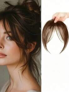 Women's Clip-On Bangs, Elegant Straight Synthetic Clip-In Hair Extensions, High-Temperature Fiber Straight Hair Pieces, Fluffy Side Bangs - Elegant Natural Look, High-Temperature Fiber Material, Easy To Wear, Fashionable Daily Wig, Fashionable Hair Accessories | Natural Appearance | Minimalist Style, Hair Clips, Hair Claws, Hair Clips, Hair Pins, Hair Pins, Hair Accessories - Multicolor - View 11