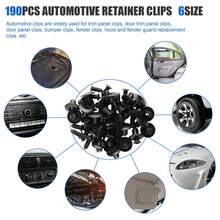 190pcs Car Retainer Clips, 6 Size Plastic Fasteners Kit With Remover Tool, Universal Auto Trim Panel Clip Bumper Push Rivet Clips, Black - A - View 6