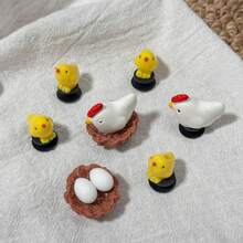 3D Cute Chickens Shoe Charms , 7pcs DIY Shoes Decorative Accessories For Men Women Party Birthday Gifts - Yellow - View 3