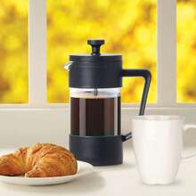 French Press Cafetera (12 onzas) - vidrio de borosilicato, prensa de café, prensa francesa de una sola taza, capacidad de 3 tazas, negro,37856303 - Multicolor - Ver 6