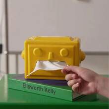 1pc Dopamine Robot Tissue Box, Home Living Room Bedroom, Suitable For Office Desk, High-End Facial Tissue Dispenser - Housewarming Gift - Robot Tissue Box - View 4
