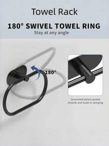 1 pieza Toallero de acero inoxidable con bisagra - No se requiere perforación, montado en la pared para baño y cocina, diseño cuadrado ahorrativo de espacio apto para autocaravanas, azulejos, madera, vidrio o superficies metálicas. Portatoallas de estilo moderno, duradero y fácil de instalar. - Multicolor - Ver 3