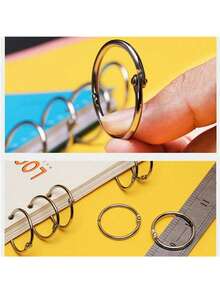 20pcs Metal Book Rings, Loose-Leaf Binder Rings 25mm Inner Diameter Keychain,Back To School,School Supplies - Silver - View 8