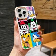 Disney Patterned Phone Case. Mickey Mouse, Stitch, Donald Duck, Minnie Mouse, Goofy, Pluto, And Daisy Duck Pattern. Magnetic Phone Case.  Compatible With IPhone 17, 16, 15, 14, 13, 12 Pro Models And Galaxy, Offering Shockproof Protection. A Special Gift For Family, Friends, Birthdays, Holidays, And Special Occasions. A Stylish And Fun Accessory To Brighten Up Your Device With What And What Flair. - Pink - View 2