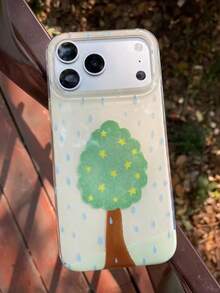 A Creative Stars Rain Following From Trees, Lovely Advanced Sense Of Fashion And Personalized Drop Protection Shell, Is Compatible With Iphone17 / Iphone17promax Iphone16 Pro Max/Iphone15 Pro/Iphone14 Iphone13/12/11, It's Suitable As A Christmas Gift For Family Members/Friends/Sisters/Girlfriends - White - View 1