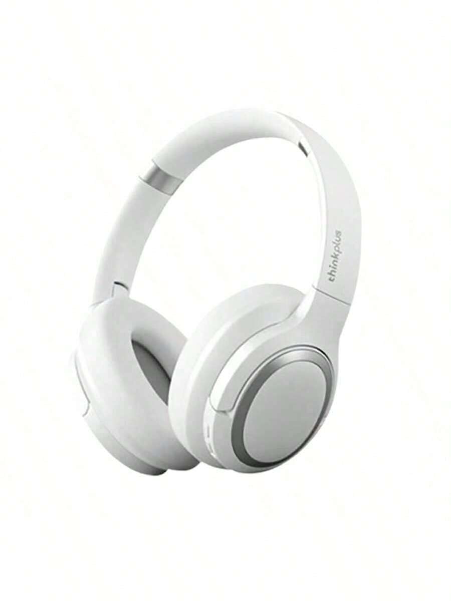 Lenovo Auriculares inalámbricos para juegos TH40: conectividad de modo dual (Bluetooth/con cable), latencia de 0,038 ms de nivel de deportes electrónicos, almohadillas para los oídos a base de proteínas que no dañan la piel, diseño plegable liviano y 50 horas de duración de batería. - Blanco-gris - Ver 1