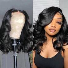 Bob Wig Human Hair 13x4 Loose Body Wave Lace Front Wigs Human Hair 180% Density Lace Front Wigs Human Hair Pre Plucked Human Hair Wigs For Women Wigs Human Hair With Baby Hair