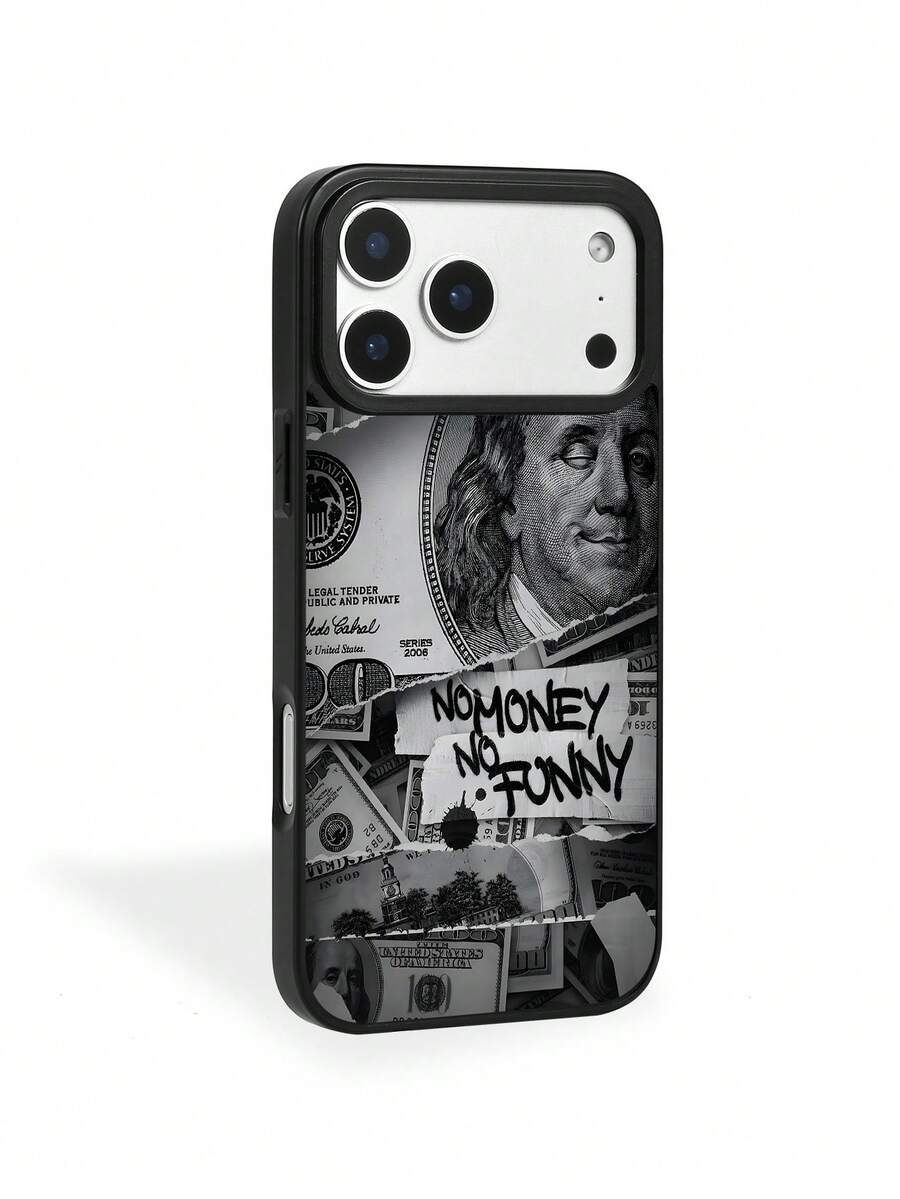 1pc No Money No Funny Pattern Print Mirror Acrylic Anti-Fall Phone Case Compatible With IPhone 13/11/17/17pro/16/14/15/15pro/15 Plus/15 Promax/7plus/8plus/X/Xs Max/Xr/11pro/12pro/13pro/14pro/12mini/13mini/11promax/12promax/13promax/14promax/14plus/17pro Max/17Air/6/6s Plus/7/8/16Pro/16plus/16promax/Se2/17promax&Compatible With Samsung Galaxy/A54/A14/A12/A13/A15/A32/A33/A24/A52S/S20/S21/S22/S23/S24/S23Plus/S24ultra/S25/A15/A33/A23