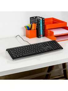 1pc Compact Acrylic Keyboard Stand, Space-Saving Desktop Riser, Acrylic Keyboard Tray Holder Display Stand With Non-Slip Mousepad (Suitable For Small Keyboards) - Multicolor - View 3