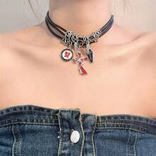 Dark Punk Butterfly Pendant Niche Choker Necklace For Women - Multicolor - View 5