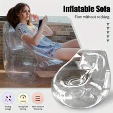 1pc Outdoor Transparent Inflatable Sofa, Multi-Functional Portable Camping Inflatable Sofa With Transparent Backrest Support, Quick Inflation, Suitable For Indoor And Outdoor, Made Of Durable Anti-Scratch PVC Material - Multicolor - View 3