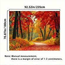 1 Magical Autumn Path Large-Sized Background Flag - Vibrant Autumn Leaf Design, Made Of Polyester Material, Perfect For Cameras, Seasonal Celebrations, Comfortable Gatherings, And Easy Indoor/Outdoor Settings, Multifunctional Decoration | Vibrant Design | Polyester - متعدد الألوان 3 - مشاهدة 2