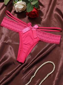 6pcs Plus Size Women Lace Patchwork Sexy Thong Panties, Shapewear Briefs - Multicolor - View 4