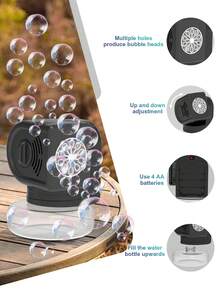 Automatic Bubble Machine For Kids - Adjustable Angle - One-Button Start, Multiple Bubble Outlets - Suitable For Outdoor Play, Gatherings, Parties - Bubble Blowing Prop - Toys For Boys And Girls - Holiday Gift (Batteries Not Included - Local Bubble Solution Included) - Multicolor - View 6