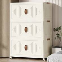 多层可折叠储物柜，塑料玩具收纳架，家用储物衣柜，置物架 - 彩色 - 查看 3