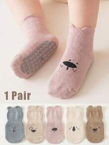 1 Pair Baby Floor Socks Indoor Anti Slip Socks, Cute Cartoon Animal Expressions, Can Be Worn All Year Round, Suitable For Newborns To Learn To Walk - Multicolor - View 4