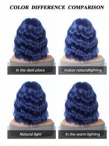 Tóc nối ngắn thẳng, nhiều màu sắc, làm từ sợi tổng hợp, kiểu kẹp, thanh lịch và tự nhiên, màu xanh dương, phù hợp để sử dụng hàng ngày, có thể dùng cho cosplay, Halloween, Giáng sinh và các dịp khác, chất liệu mờ, dệt lụa chịu nhiệt cao. - Xem 6