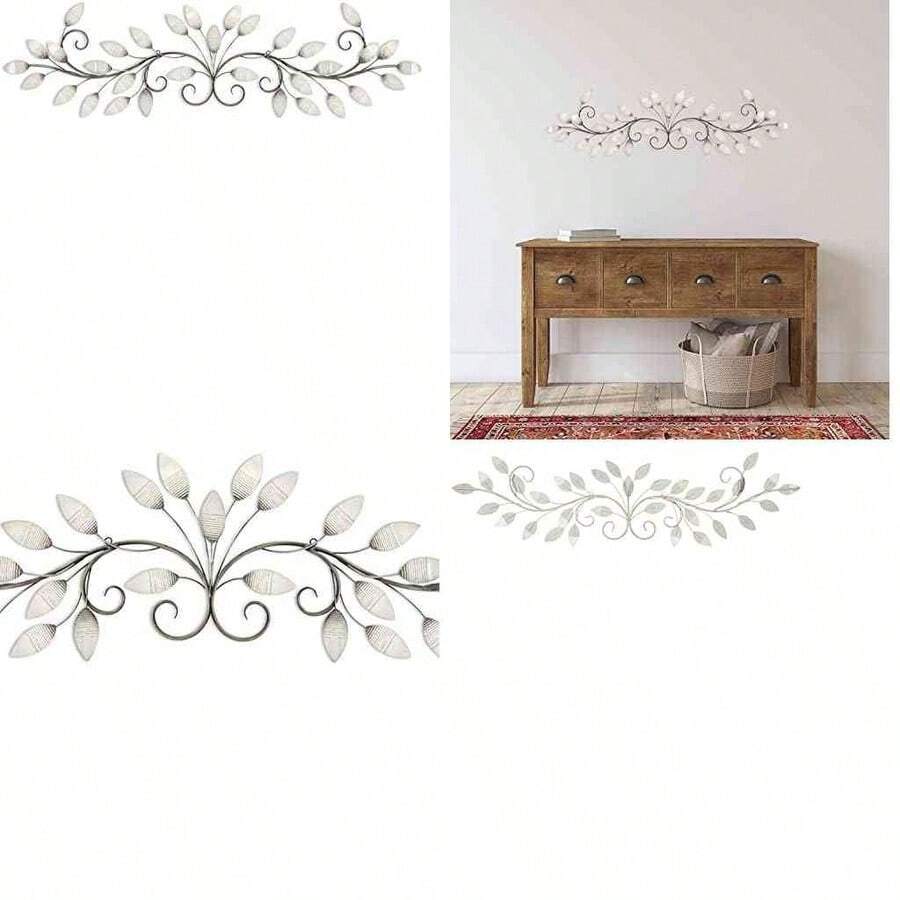 Stratton Home Decor - Decoracin de pared de hoja de metal cepillada para decoracin del hogar, decoracin de pared de metal hecho a mano para entradas y dormitorios, decoracin de pared tradicional - como se muestra en la figura - Ver 1