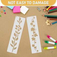 Juego de 12 Plantillas Reutilizables para Pintar, Diseño de Flores y Enredaderas, Plástico PET Lavable, Ideal para Decoración de Paredes, Manualidades y Proyectos DIY - como se muestra en la figura - Ver 2