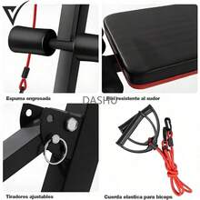 Resistente hasta 300kg -Banco de Pesas Plegable y Multifuncional - Banco de Gimnasio Plegable y Ajustable - Incluye cuerda para saltar de regalo - por defecto - Ver 7