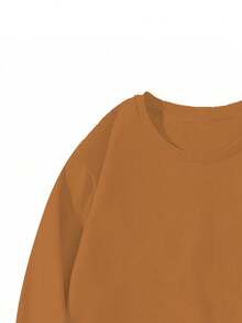 男士秋季百搭单品 | 杏色圆领纽约元素印花长袖T恤，适合送给丈夫、男朋友、朋友 - 卡其色 - 查看 6