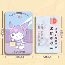 时尚可爱卡通图案滑动卡套，适用于学生证、公交卡、工作证、工厂工牌、地铁卡、餐卡、钥匙链挂绳、护士/员工证件套 - 彩色 - 查看 8