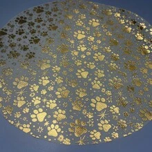60pcs/120pcs Star And Cute Footprint Pattern, Gold Foil Round Disposable Placemats, Suitable For Wedding Celebration, Birthday Party, Graduation Ceremony, Holiday Home Decor, Indoor And Outdoor Dining, Tabletop Protection, Kitchen Dining Table Decor, Holiday Decoration, Tableware Accessories - Gold - View 6