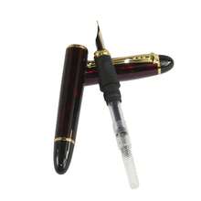 Gullor Jinhao 450 Normal Nib Fountain Pen Dark Red With 5 Color Ink Cartridges - 普通筆尖深紅色 - 查看 5