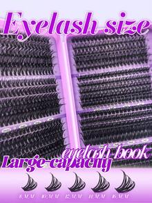 800pcs False Eyelashes Set, (30D+40D+50D+60D+80D+100D), Large Capacity Mixed Pack, 8mm-16mm DIY Eyelash Extension Kit, Single Lash Cluster Set, D-Curl Eyelash Extension Set, Accessories Include Glue, Sealer And Eyelash Extension Tools, Essential False Eyelashes Set For Women's Makeup, Create Glamorous Look, Suitable For Daily Use, Travel, Beginner, Wedding, Date, Party, Holiday And Other Occasions, Also Great Gift For Christmas/Halloween/Back To School Season. - 紫色 - 查看 3