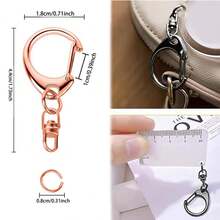 20/40/70个金属弹簧扣钥匙扣，4色旋转钩钥匙圈，带链条和开口环，适用于DIY工艺品、包包装饰、钥匙扣配件