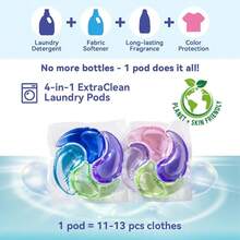 Cápsulas de detergente para la ropa Loovee Wiise, 8 veces talla grande poder de limpieza, cápsulas de detergente para la ropa potentes de 4 en 1, nueva fórmula con fragancia de perla, ayuda a mantener la ropa fresca, limpia, suave y con fragancia (1 caja de 36 cápsulas, 12g por cápsula) - Multicolor - Ver 5