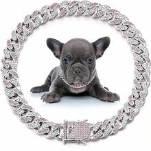 1pc Bling Rhinestone Studded Hiphop Dog Necklace, Durable Pet Collar Suitable For Small/Medium/Large Cats & Dogs, Daily Or Holiday Gift - Multicolor - View 16