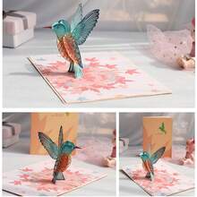 3D Hummingbird Pop-Up Card, 3D Flower Bouquet Pop-Up Card, Hummingbird Pop-Up Mother's Day Greeting Card For Mom Or Wife, Mother's Day Wishes, Suitable For All Occasions Like Birthday, Mother's Day, Anniversary, Valentine's Day, Father's Day, Thank You, Get Well, Handmade Paper Carving Card, Cartoon Handmade Card, Party Favors, Party Decorations - Multi-color Greeting Cards - View 6