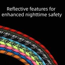 超长尼龙反光狗绳，防拉扯，适合小型、中型和大型犬，战术D型环 - 橘色 - 查看 5